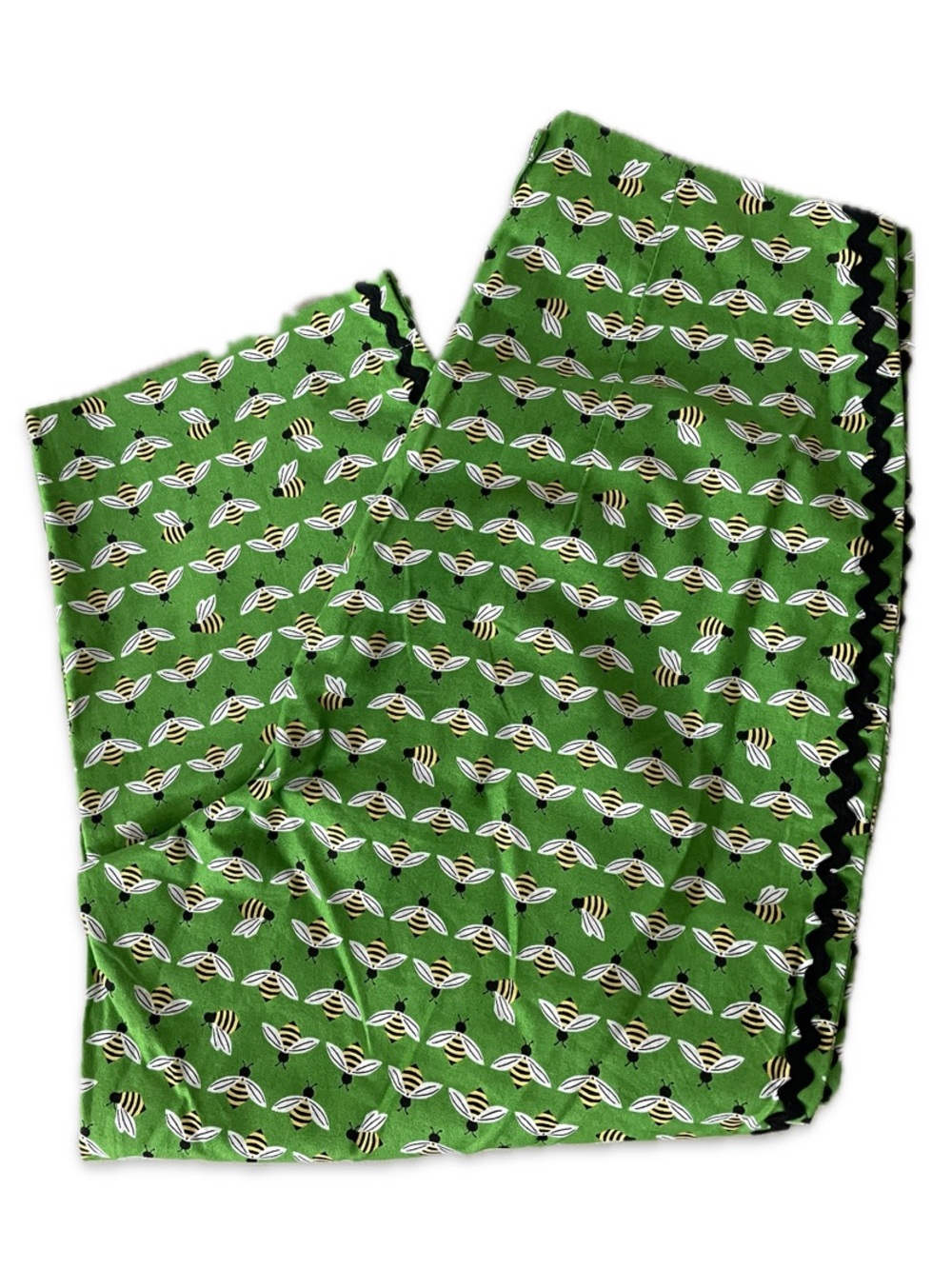 Bernie Dexter Bee Print Rick Rack Trim Capri Pants Retro Pin Up Rockabilly sz S